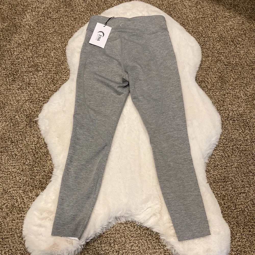 NWT Zyia Gray Neon Tape Light n Luxe Hi-Rise ~ Size 4